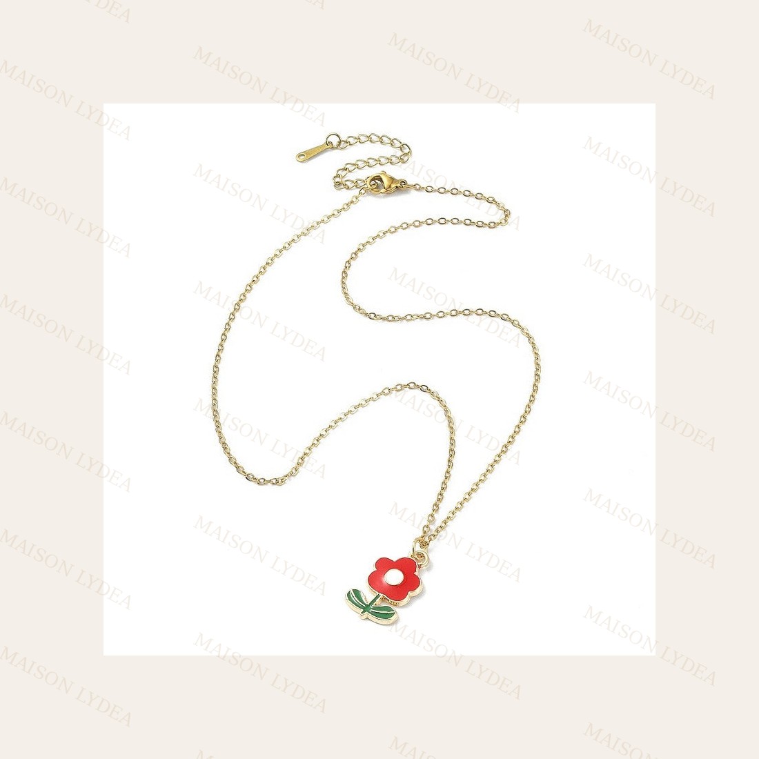 Collier Fleur Rouge